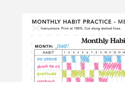 Monthly Habit Tracker Printable