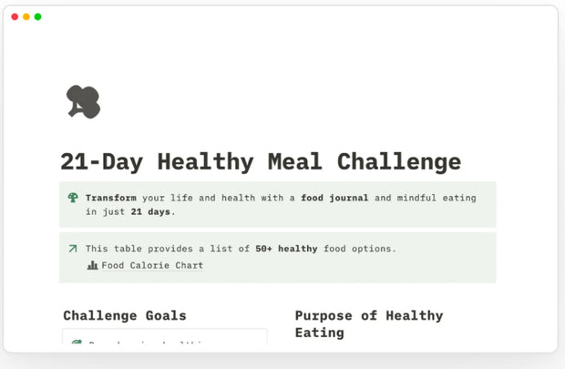 21-Day Healthy meal Challenge